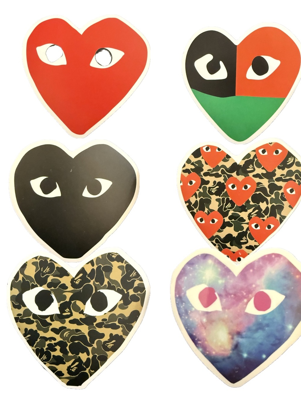 Comme des Garcons Play Heart Sticker Lot 6 CDG Fashion Streetwear Decals Rare